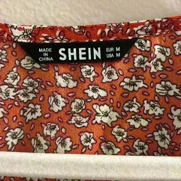 NWOT Women SHEIN Tie Front Print Blouse - Picture 2 of 4